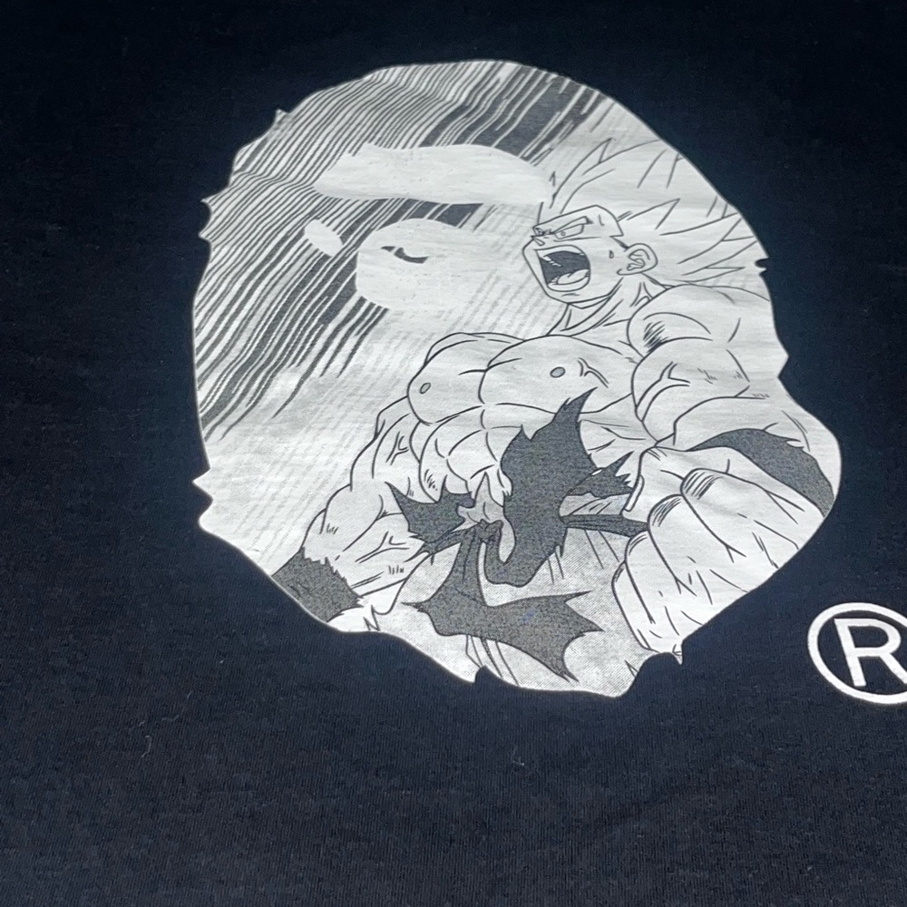 Bape T Shirt Goku Going Super Saiyan Black Shirt - Picture 2 of 7